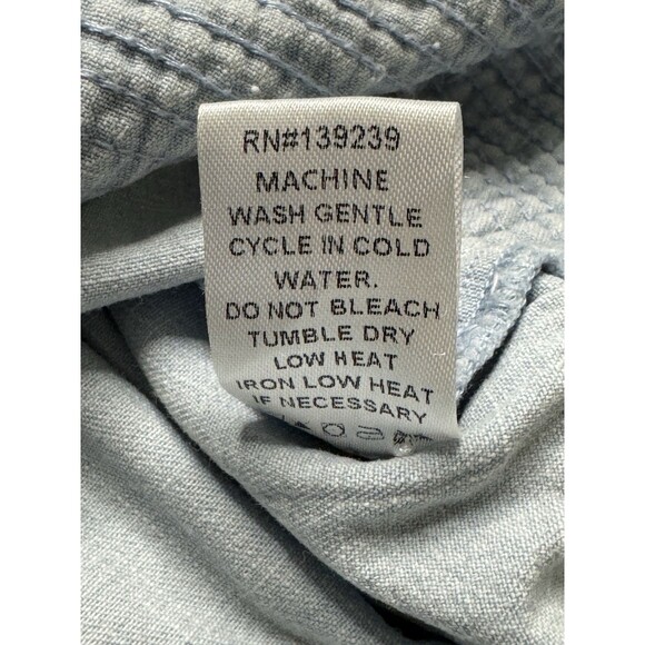 Tuckernuck Sofia Top XXS Light Wash Denim Trapunto Stitch Short Sleeve Shirt - Picture 7 of 10